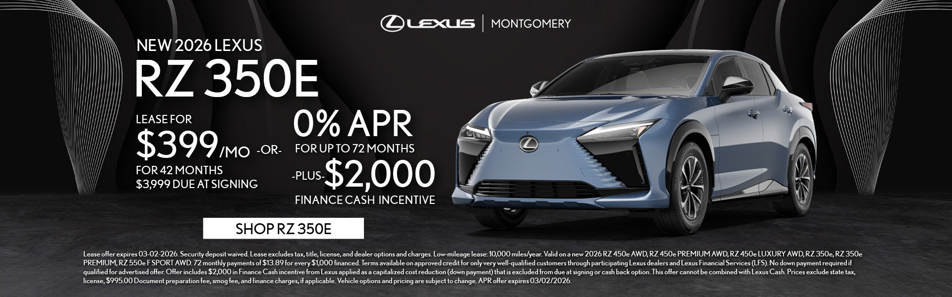 NEW 2026 LEXUS RZ 350E